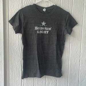 Heineken Light womens sz M gray tee